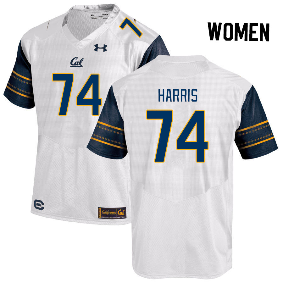 Women #74 Dashaun Harris California Golden Bears College Football Jerseys Stitched Sale-White